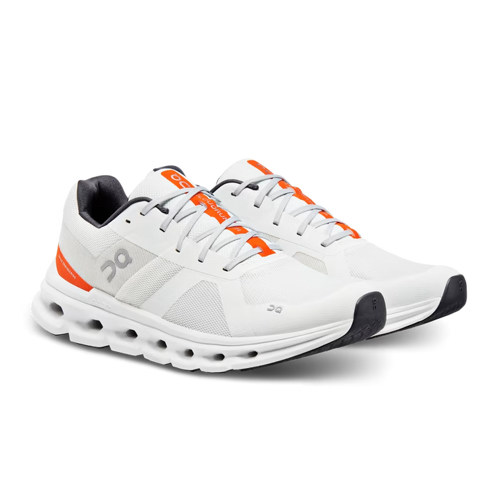 Cloudrunner Men's Shoes - Undyed White / Flame - Sneakerofhome - On Running - discount sneaker